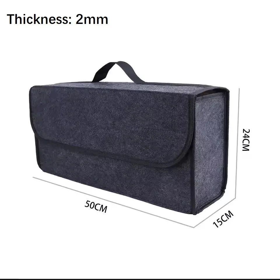 1pc boîte de rangement en feutre gris foncé pour voiture, sac de rangement pour voiture, boîte de rangement en feutre doux épaissie et agrandie, boîte de rangement domestique