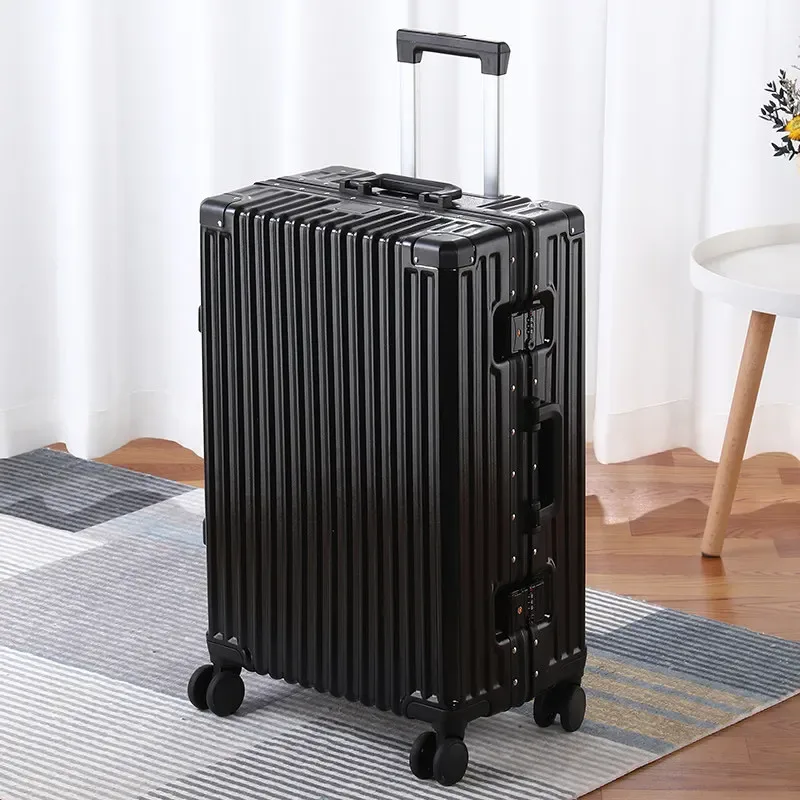 valise à roulettes de 28 pouces grande capacité avec cadre en aluminium, coque épaissie, bagage d'affaires avec serrure tsa intégrée