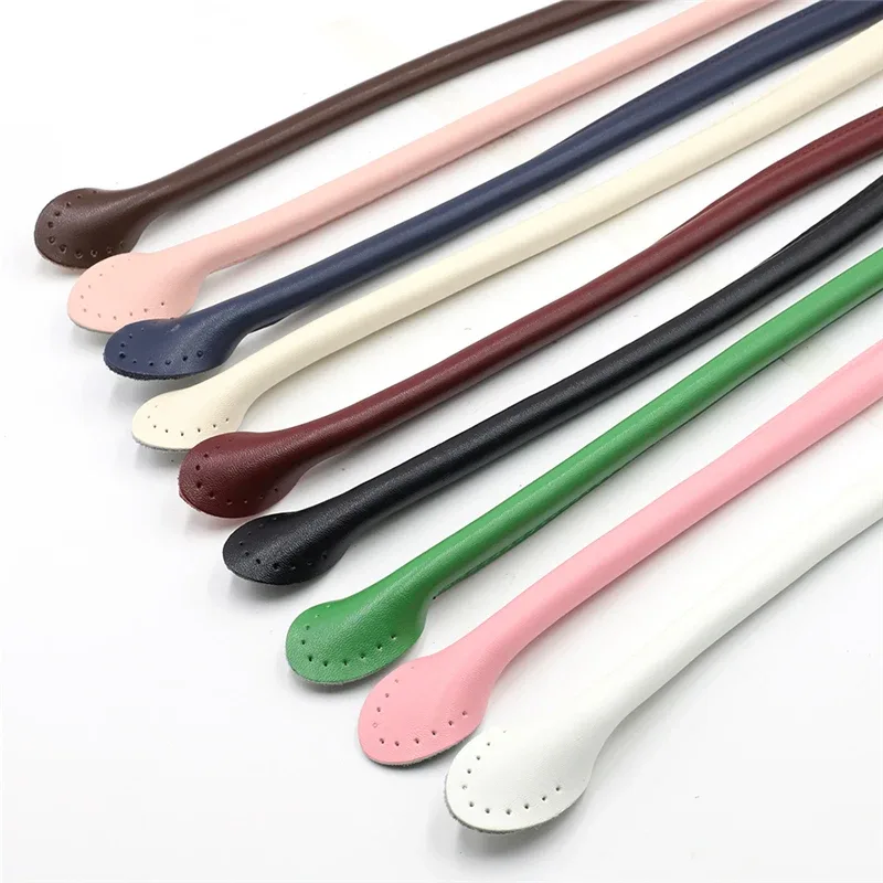 2 poignées en cuir de vachette durables de 40, 50, 60 cm, sangle détachable pour sacs à bandoulière, poignée en forme de feuille, sangle de remplacement diy faite à la main pour sac à main