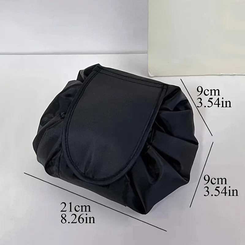 organisateur voyage cosmétiques polyester noir décontracté ovale ouverture large intérieur zippe cosmétiques divers compression sac chaussures pochette rangement housse vêtements