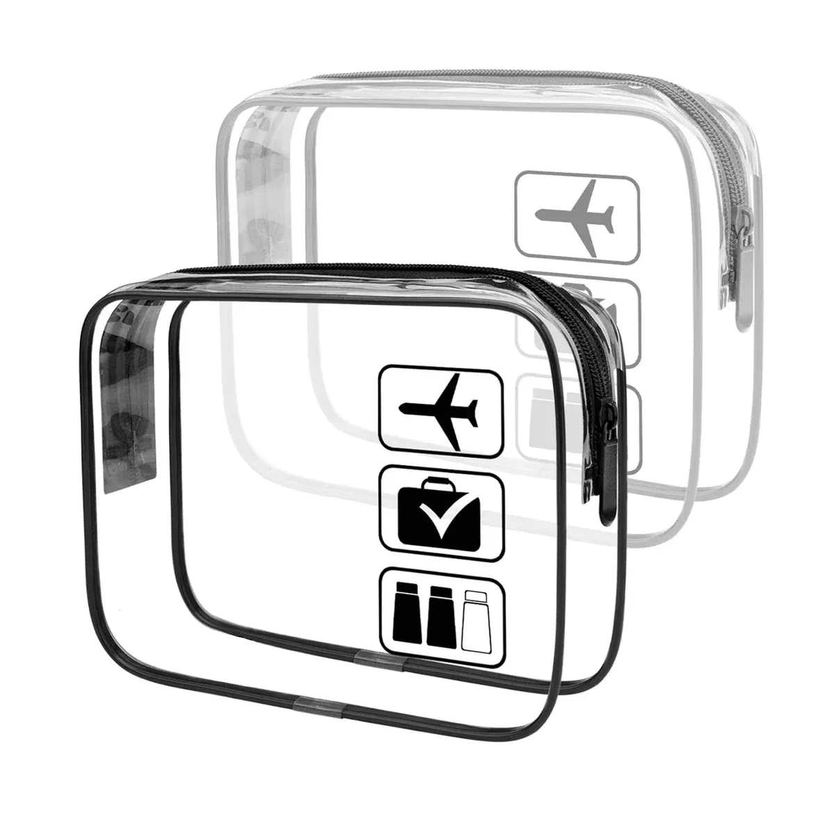 sac à cosmétiques transparent de voyage pour hommes et femmes, trousse de toilette étanche, sacs de maquillage, sac de maquillage transparent à fermeture éclair, boîte de rangement