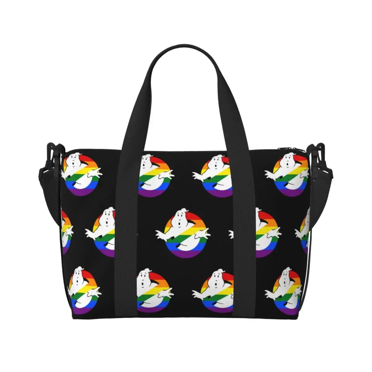 sac fourre-tout avec logo ghostbusters personnalisé pour femme, grande capacité, dessin animé, film de comédie, salle de sport, plage, sacs de voyage