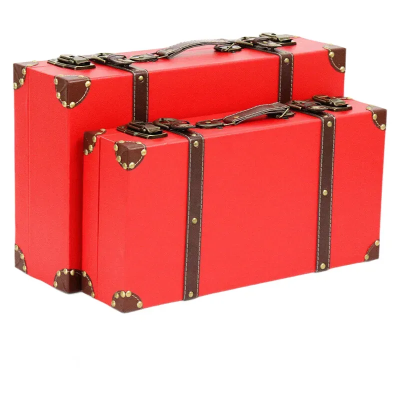 valise de boîte de rangement européenne vintage-vitrine de maison en bois, accessoire de photographie, organisateur de décor antique