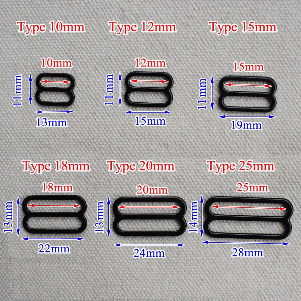 20 pièces de boucles de réglage de soutien-gorge en métal de 10 mm à 25 mm, anneaux coulissants et clips pour lingerie, accessoires de bricolage