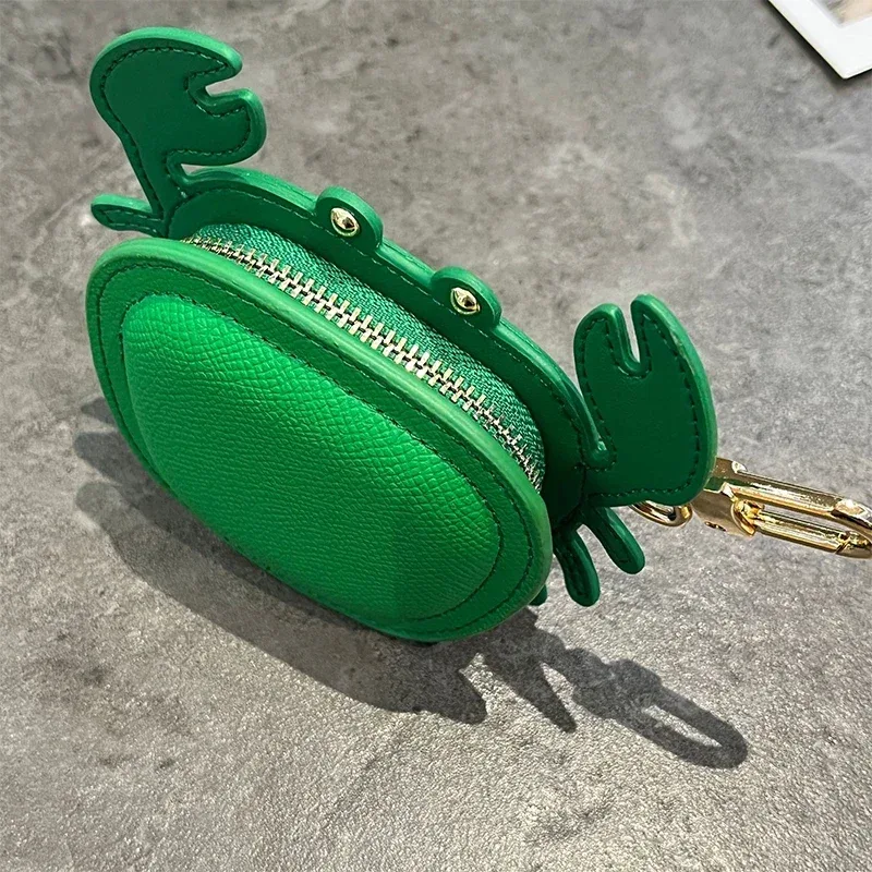 porte-monnaie crabe en cuir microcarence, mini portefeuille, maquillage, sac de rangement pour écouteurs, cartable, sac à main pendentif, accessoires de charme