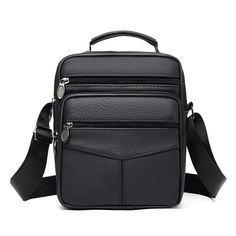 sac à main en cuir naturel pour homme, petite taille, compartiment pour tablette, sac à bandoulière en cuir véritable, style messager