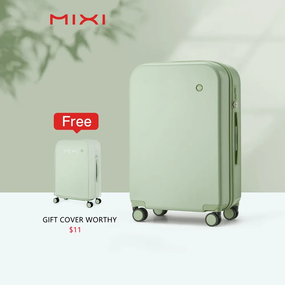 mixi femmes bagages pc valise voyage boîtier de chariot hommes muet spinner roues bagages roulants tsa serrure sacs à main m9236