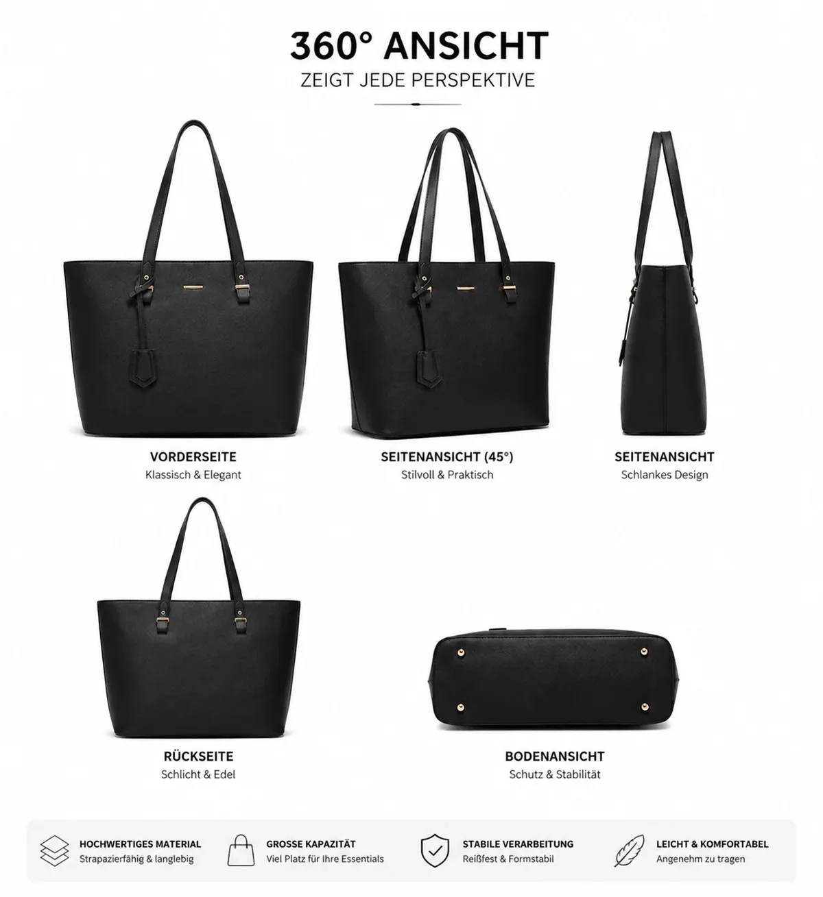 ensemble de 4 sacs à main pour femmes, sac à main en similicuir tendance, sac à bandoulière grande capacité, ensemble de sacs à main avec porte-cartes, pochette élégante, sac fourre-tout pour femmes, pour le quotidien, le bureau, le shopping, les voyages, cadeau