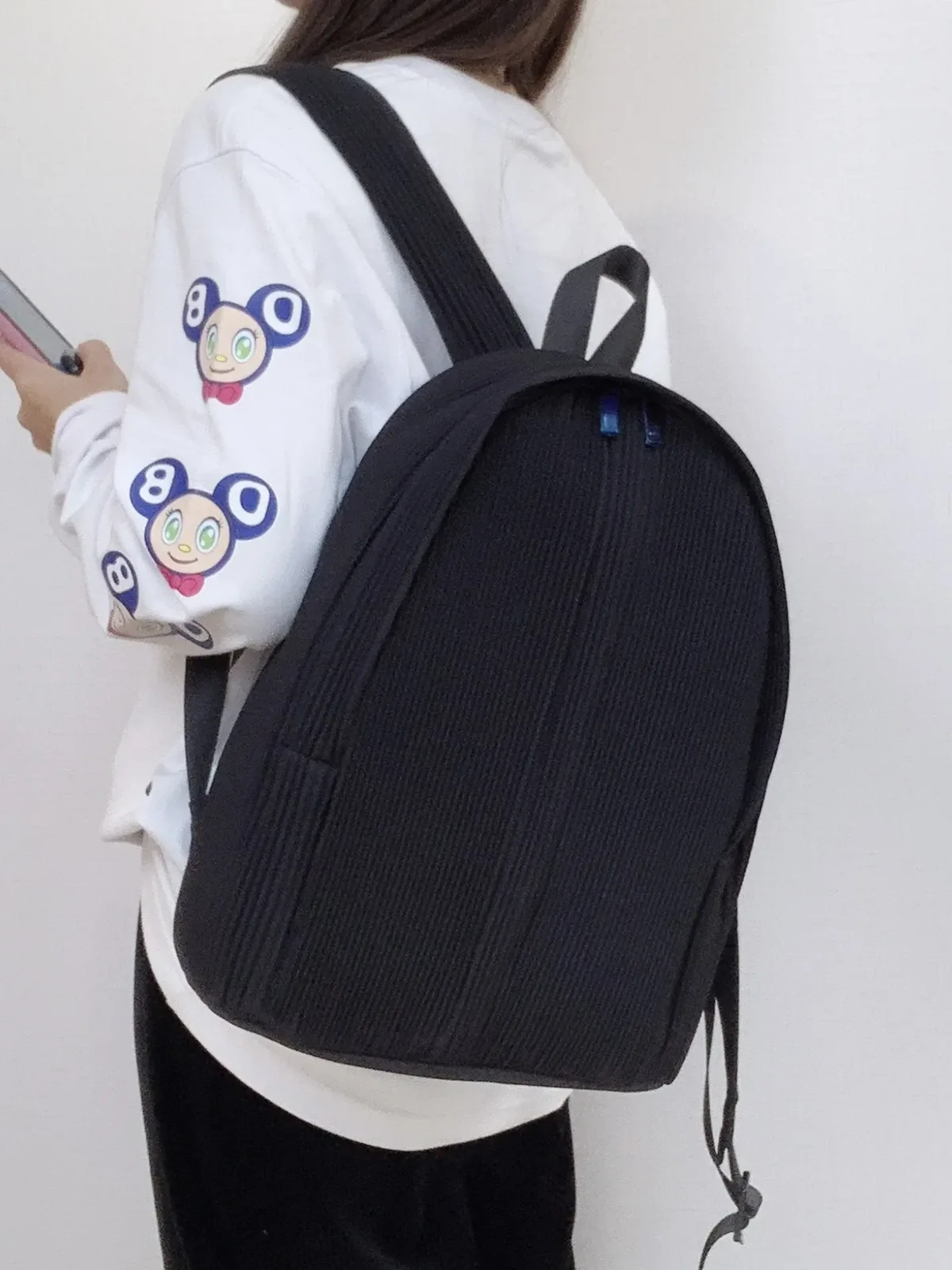 yudx-sac à dos plissé à épaules avec fermeture éclair, couleur unie, design décontracté, voyage, école, sortie, nouvelle collection 2024