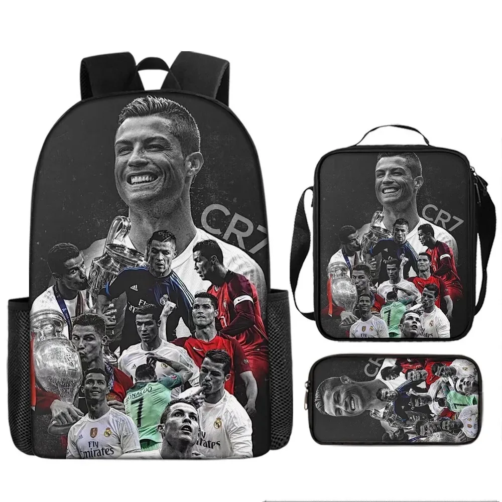 sac à dos d'école r-ronaldos pour enfants, sacs à bandoulière, sac à crayons-cr 7, sac à livres léger et décontracté pour garçons et filles, meilleur cadeau