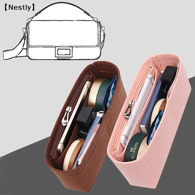 1pc organisateur de sac en feutre, organiseurs de maquillage, doublure parfaite pour les sacs à main de marque pour femmes et les sacs à cosmétiques〔nest〕