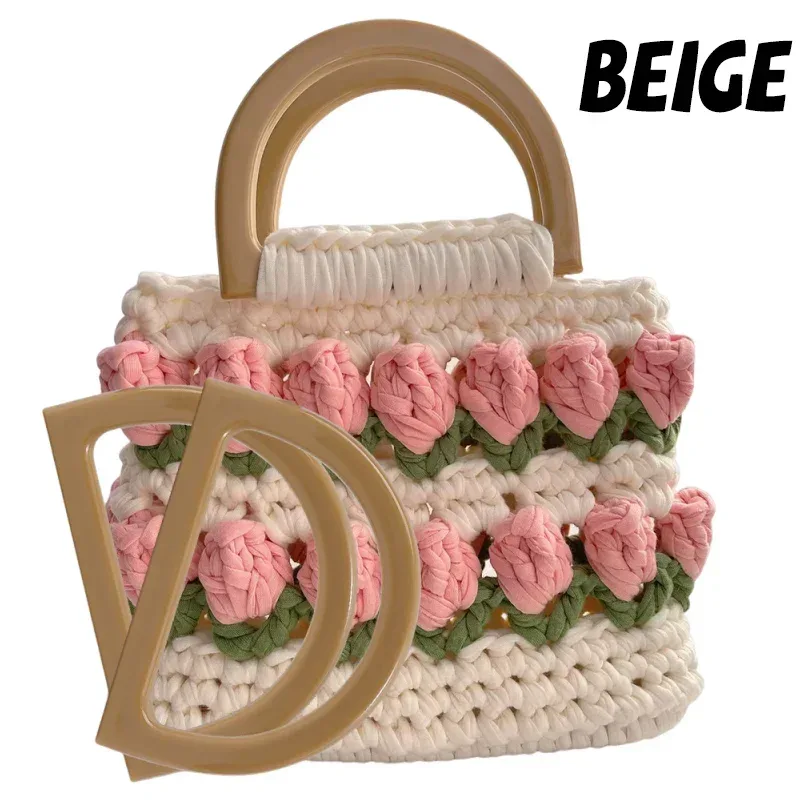 lot de 10 poignées de sac en forme de d en résine pour diy, poignées de remplacement pour sacs à main, sacs fourre-tout, accessoires de sac en gros