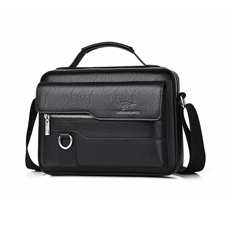 porte-documents à bandoulière en cuir pu pour hommes, fourre-tout carré d'affaires, sac à main croisé, pochette latérale carrée pour téléphone, sac à main