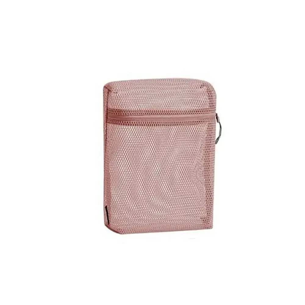 pochette de rangement en nylon décontractée avec fermeture éclair, pochette en maille à main, sacs de lavage de toilette en maille polyvalents, voyage