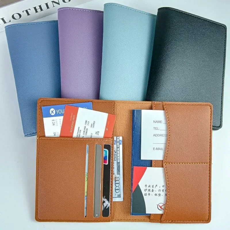 porte-passeport multifonctionnel, ensemble de protection, porte-passeport en cuir pu, porte-cartes, portefeuille de voyage