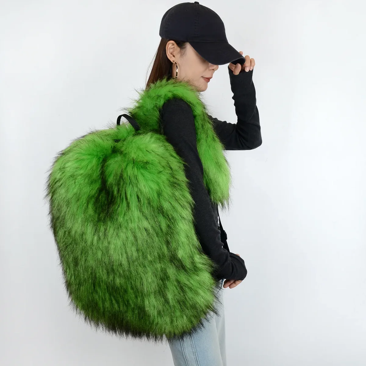 nouveau sac à dos en fausse fourrure grande capacité unisexe, sac à bandoulière en peluche pour voyage automne-hiver, sac à dos en tissu doux super grande taille unisexe