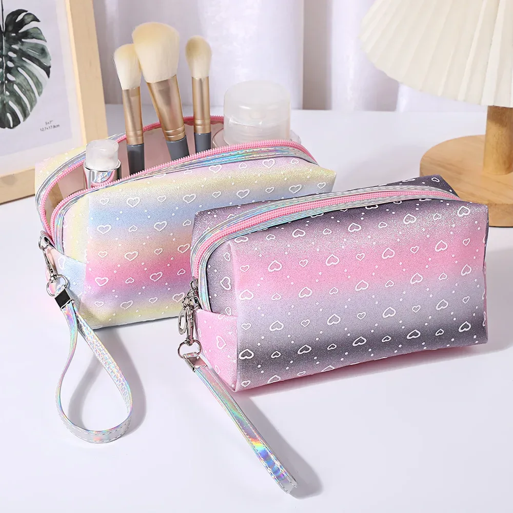 sac à cosmétiques en pu, sac d'oreiller de grande capacité, sac de rangement de cosmétiques, sac de toilette étanche, sac à cosmétiques de mode