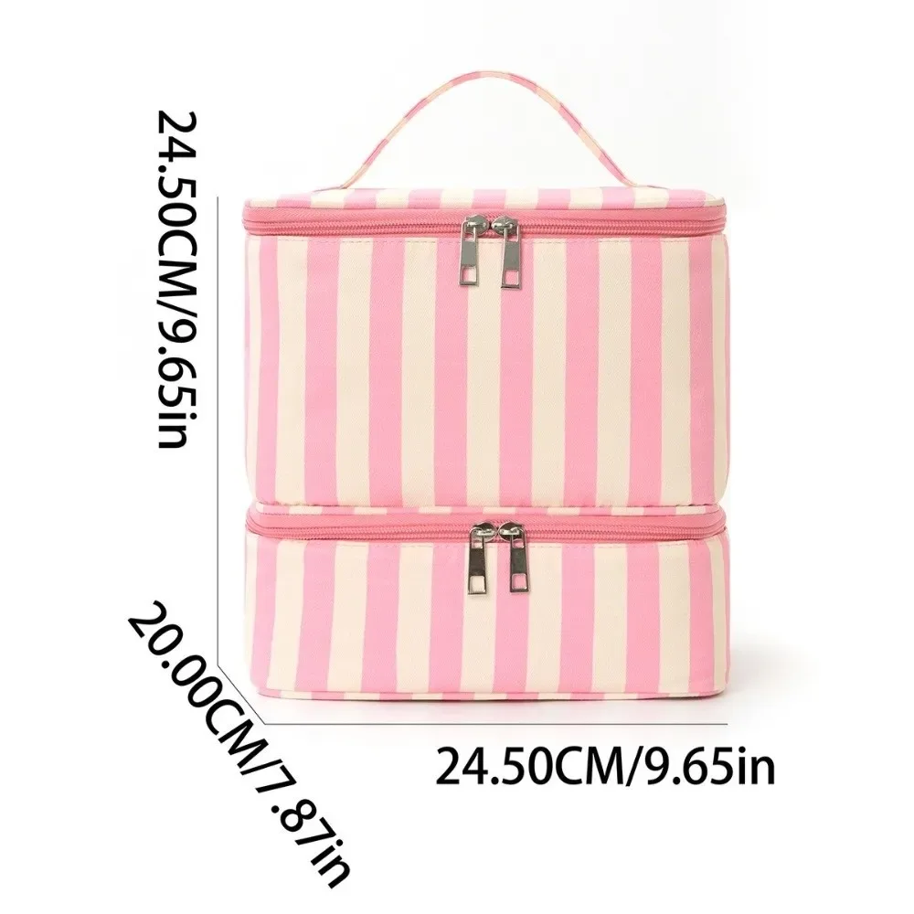 sac de rangement de vernis à ongles double couche, sac de rangement d'huile essentielle portatif de grande capacité, sac à cosmétiques à 30 compartiments