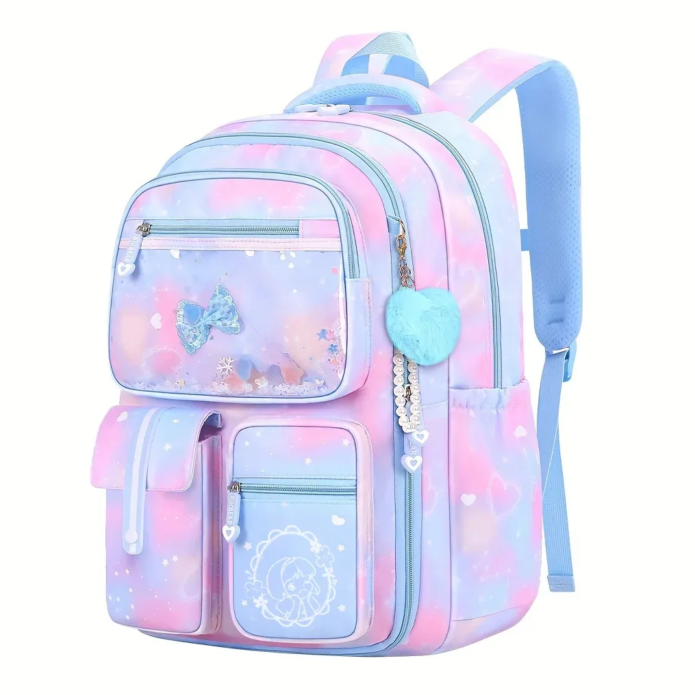 ensemble de 3 sacs à dos scolaires pour filles, mignons et élégants, grande capacité, protection de la colonne vertébrale, légers, sacs à dos pour enfants d'école primaire