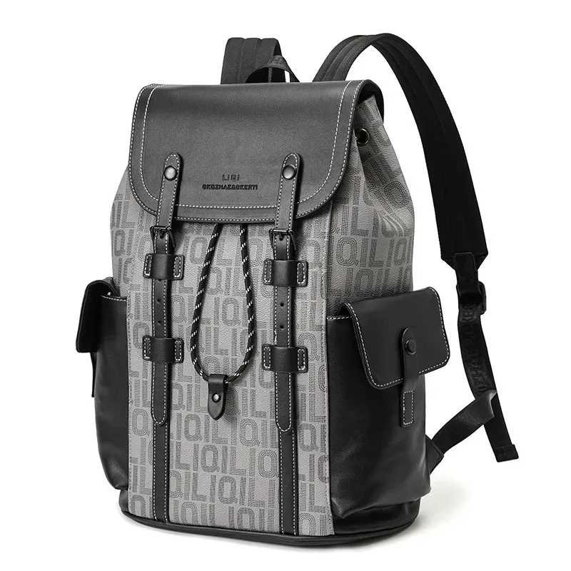 mode nouveaux hommes sac à dos affaires 15 pouces sacs pour ordinateur portable grande capacité en plein air voyage sac à dos décontracté lettre impression sacs à dos mâle