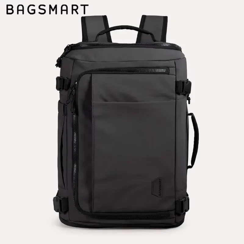 sac dos polyester gris noir compartiments multifonctionnels voyage grande capacité organisateur étanche ordinateur portable chaussures