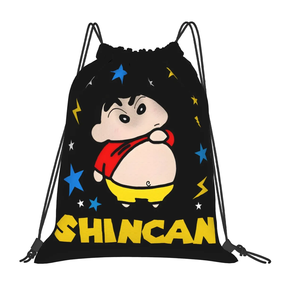 sac à dos à cordon de serrage crayon shin-chans, sac de sport résistant à l'eau pour la randonnée
