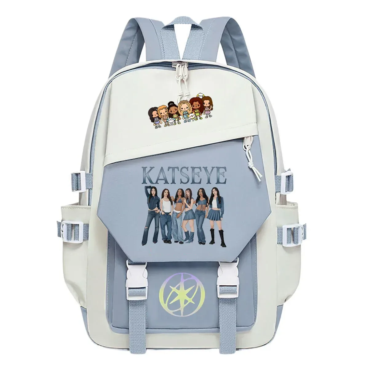 sac à dos katseye multi-poches pour hommes et femmes, sac à dos de voyage décontracté, sac d'école kpop pour adolescentes