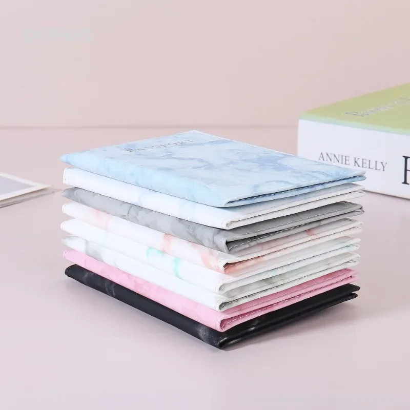étui porte-passeport en marbre, accessoires de voyage, couverture d'identité pour femmes et hommes, couverture de passeport pour carte bancaire, étui portefeuille d'affaires, pochette