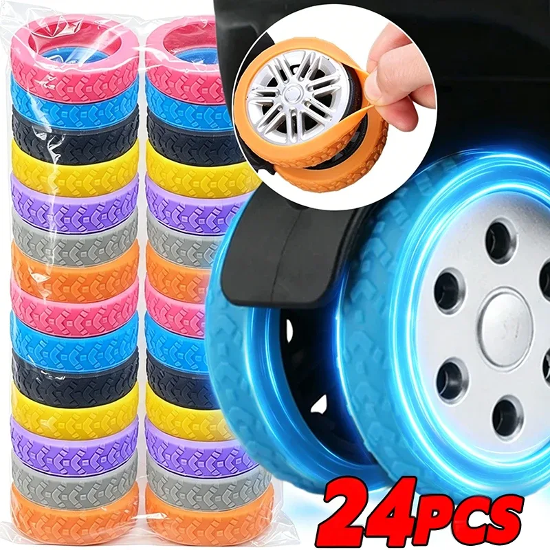 protègeroues silicone orange protection voyage accessoire minimaliste silencieux valise transport travail vacances déplacement safeguarding wheel covers voyage accessories