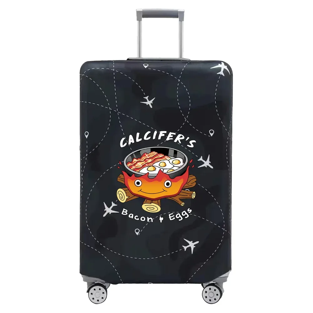 housse valise tissu extensible noire motif ramen bacon dessin animé voyage protection valise taille s m xl