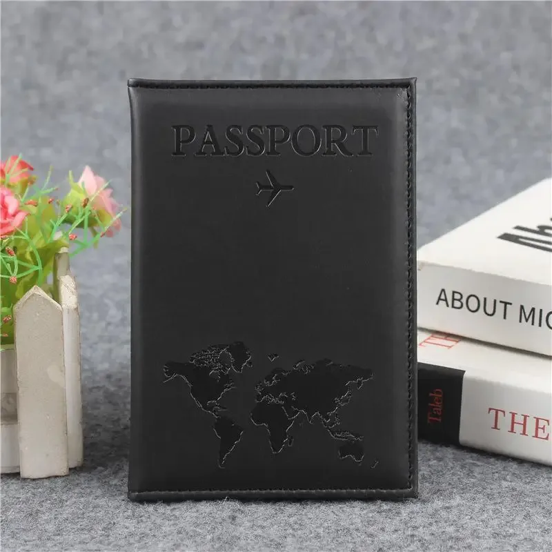 housse de passeport en cuir pu pour hommes et femmes, organisateur, porte-cartes de protection, couvertures de documents d'identité, étui de passeport de voyage, 1 pièce【smq】