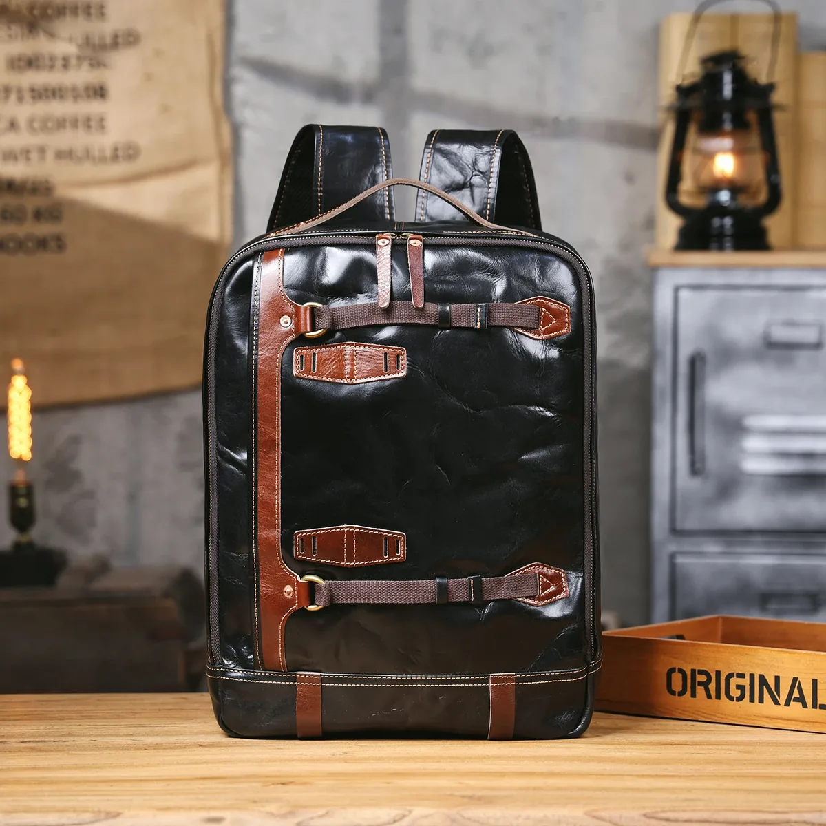 s.worker sac à dos décontracté en cuir de vache véritable pour hommes, sac à dos pour ordinateur portable de 16 pouces, sacs de voyage de grande capacité, sacs d'école
