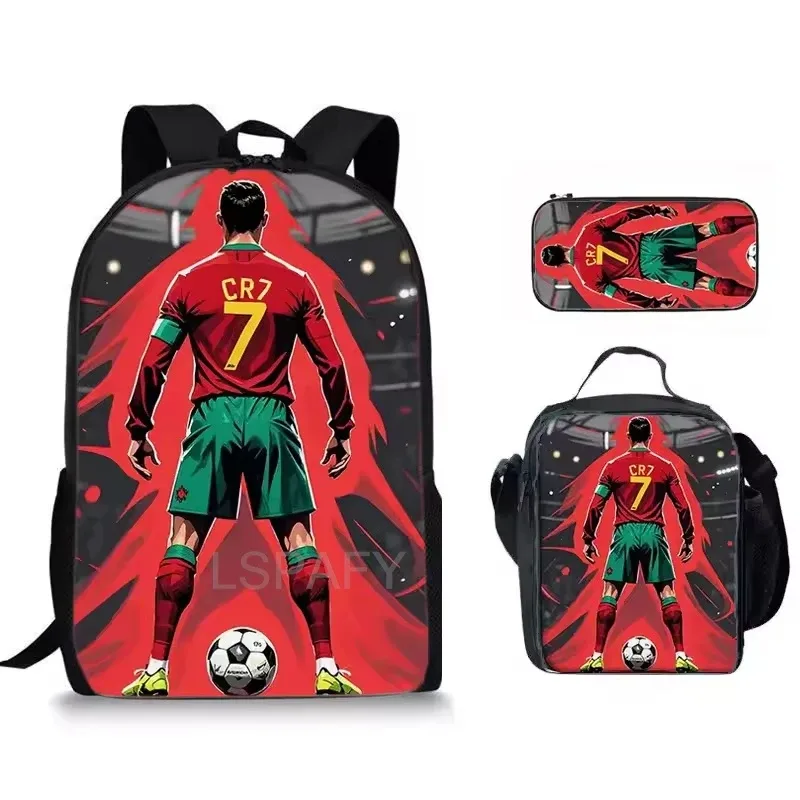 sac dos nylon imprimé cristiano ronaldo multicolore noir unisexe grande capacité pochette sacs associés