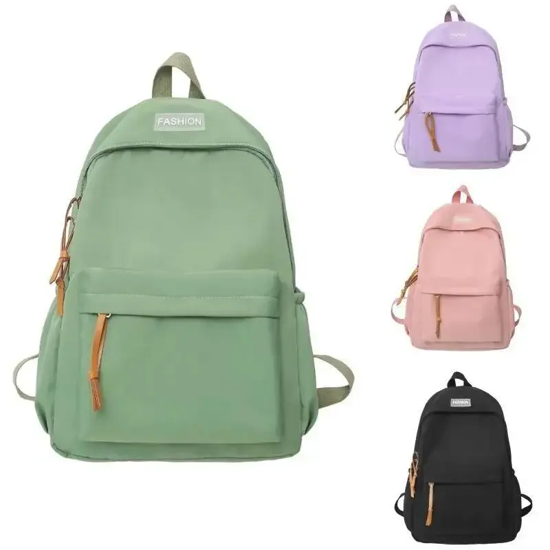 sac à dos simple de couleur unie, nouvelle mode, version coréenne, style ins pour collégiens et lycéens, 2025