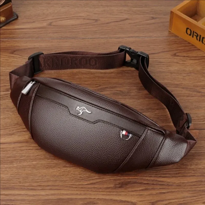 sac banane en cuir multifonctionnel pour homme, idéal pour le sport, les voyages, la course à pied, sacoche bandoulière décontractée, pochette de poitrine pour téléphone