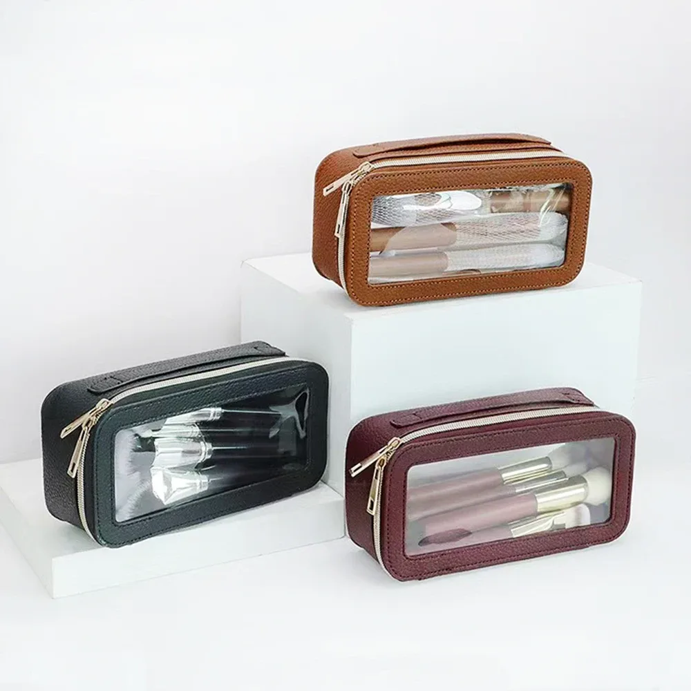 sac de maquillage pour femme, étanche, transparent, personnalisable, trousse de toilette de voyage, organiseur de bagages transparent pour femme