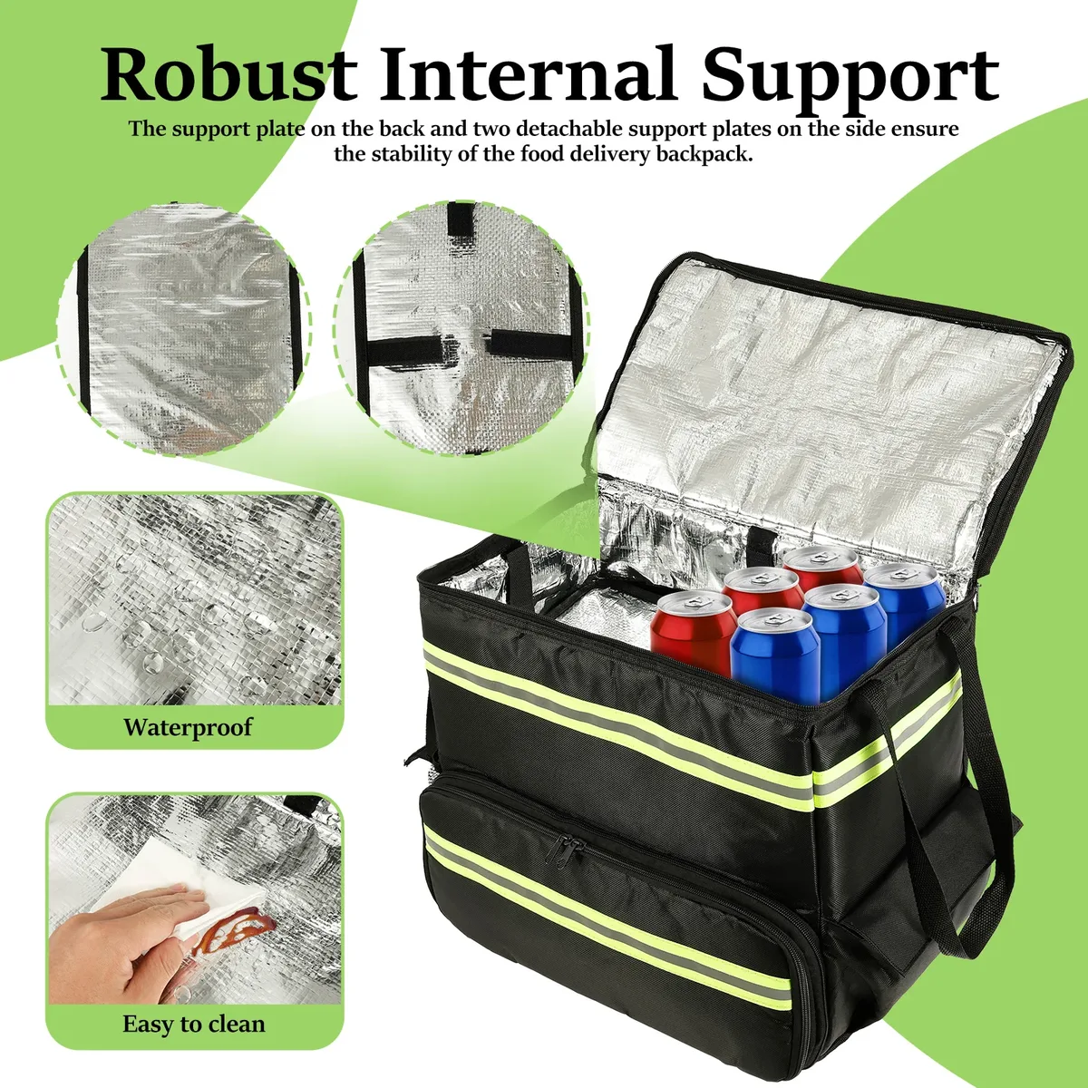 sac à dos isotherme isolé pour pique-nique, déjeuner de conservation fraîche, sac de voyage de camping en plein air, livraison de stockage des aliments