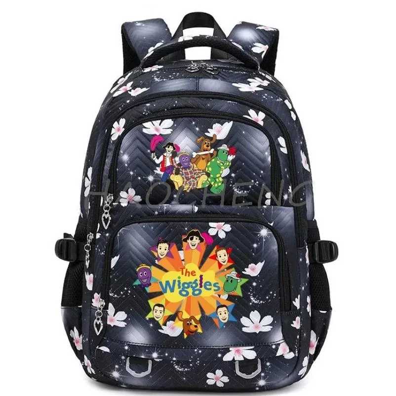 sacs d'école imprimés en 3d the wiggles, sac à dos d'école pour filles et adolescentes, sac à dos de voyage pour étudiants, sac à dos décontracté à la mode pour ordinateur portable