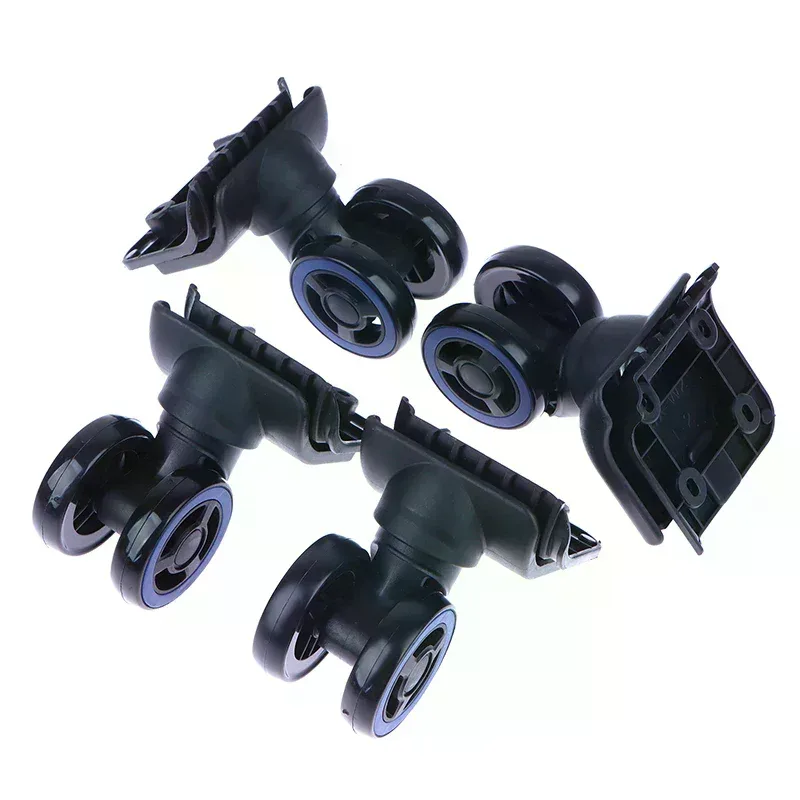 Ensemble Roulements Plastique Noir Moyeu Bleu Pivotant 360 Degrés Fixation Supports Accessoires Bagage Remplacement Travail Modification