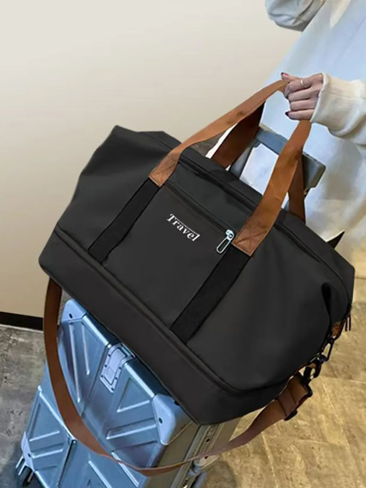 sac de sport portable grande capacité, sac de voyage pouvant être porté en bandoulière, grand sac fourre-tout de voyage, sac de sport