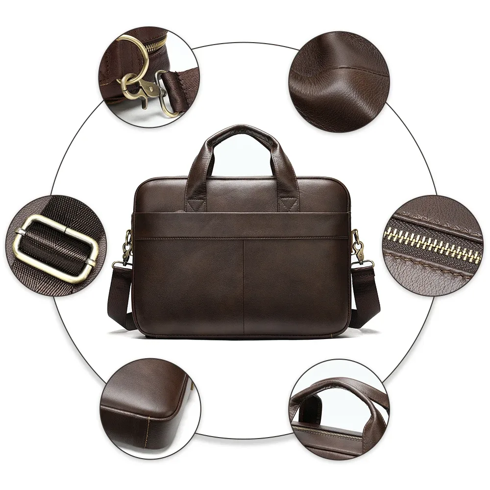 westal sac pour hommes en cuir véritable hommes porte-documents pour ordinateur portable 14 messager hommes sac en cuir portefeuille d'affaires pour document a4 7022