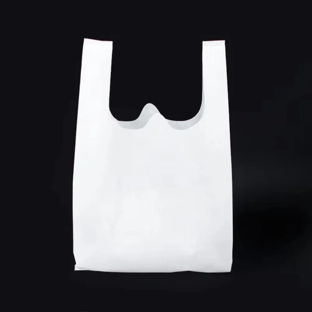 sac de courses non tissé de couleur unie, fourre-tout portable de grande capacité réutilisable, sac de rangement de jouets épais durable 50 pièces