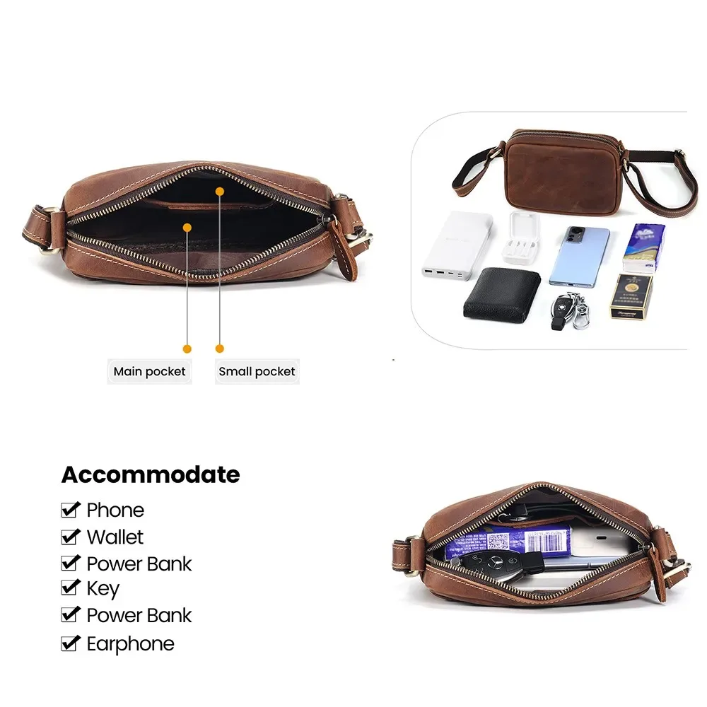 joyir en cuir véritable mini sac de messager voyage sac à bandoulière pour femmes hommes téléphone portable sac à main trave sacoche sacs à bandoulière