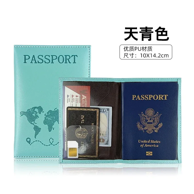 porte-passeport en pu, couverture de passeport pour billets, housse de protection pour passeport de voyage, porte-carte d'identité et de crédit, accessoires de voyage