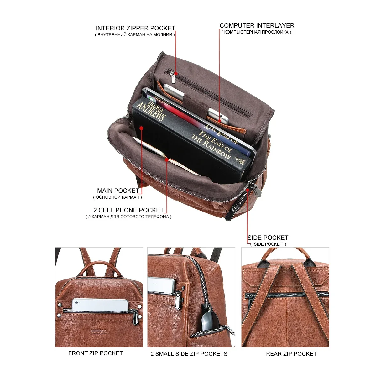 contact – petit sac à dos rétro en cuir véritable pour femmes, sac à dos de voyage, cartable à épaule, mochila