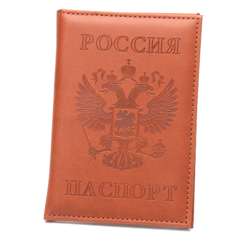porte-passeport russe, couverture en cuir, portefeuille, porte-carte d'identité de voyage