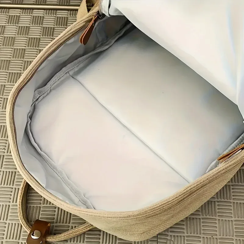 sac à dos décontracté en velours côtelé pour adolescents, 14 compartiments pour ordinateur portable, sac pour lycée et collège avec poche zippée, sacs à dos pour l'école