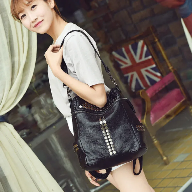 sac à dos multifonctionnel de luxe pour femmes, sacoche en cuir de bonne qualité, sac à bandoulière de voyage à la mode coréenne, nouvelle collection