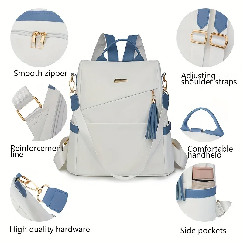 sac à dos antivol pour femmes, nouvelle mode en cuir souple, double usage, grande capacité, voyage, double épaule, en vente, 2025