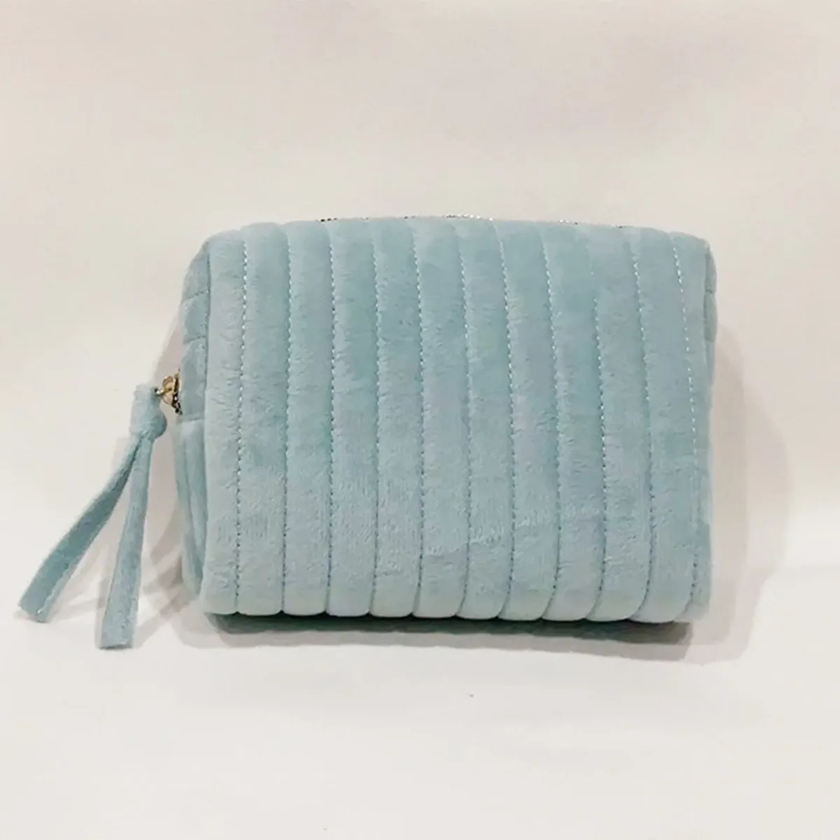 pochette de maquillage en velours côtelé personnalisée avec broderie, trousse de toilette esthétique, cadeau pour femmes et filles, trousse à crayons